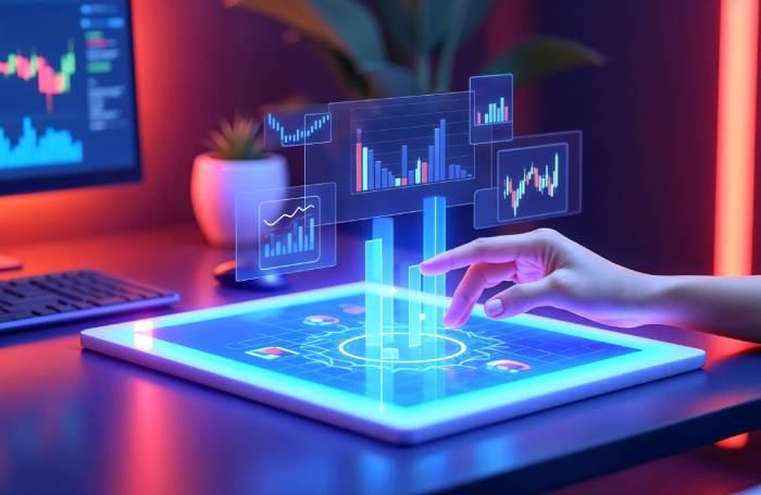 Digital financial dashboard visualization