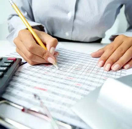 Accountant reviewing financial statements
