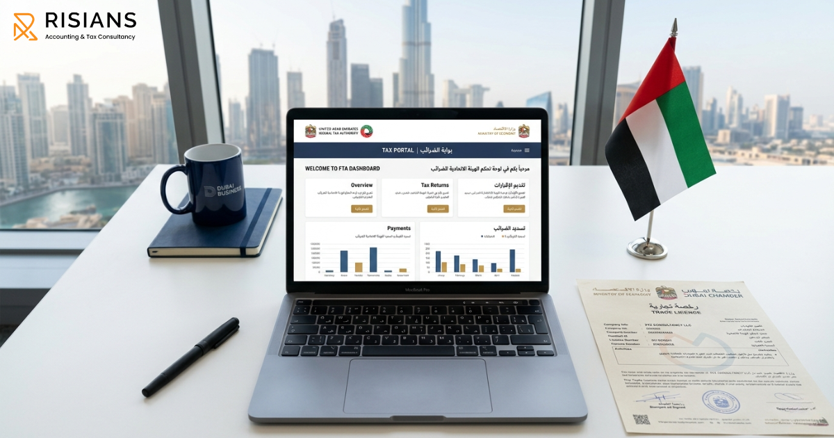 EmaraTax UAE registration portal on laptop — Corporate Tax TRN guide for Dubai businesses 2026